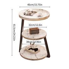3-Tier Round Side Table, Multi-Layer Sofa Corner Small Coffee Table, Living Room Bedroom Side Storage Table, Multi Color Tabletop Optional - Multicolor - View 14