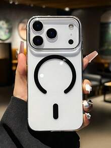 Luxury High Transparency PC Magnetic Phone Case Compatible With IPhone 18 Pro Max 17Pro Max 17 16 15 14 Pro Max For Wireless Charge Shockproof Cover - Black - View 4