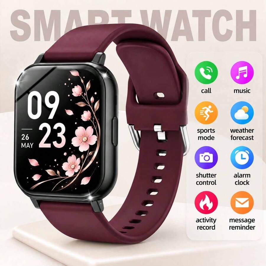 Sports Smart Watch With High-Definition Curved LED Color Screen, Full Touchscreen, Multi-Language Support, Music Player, Call Function, Message Notifications - Multicolor - View 1