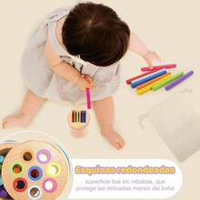 Juguete Montessori Madera Sensorial Educativo 1-3 Años - Multicolor - Ver 7