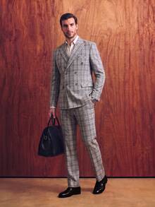 Men's Formal Suit Jacket And Pants Set, Casual Fashion Design, Casual Daily Wear, Spring And Autumn Suit Long Pants 2 Pieces Set - Light Grey - View 3