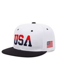 1pc Fashion Creative Baseball Cap, American Embroidery Street Hip Hop Hat, Skateboard Hat, Outdoor Adjustable Decorative Sun Hat, Unisex Flat Brim Cap - USA - View 12