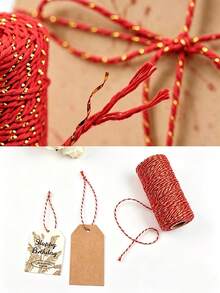 20M Red And Golden Braided Cord, Decorative String, Suitable For Gift Box Wrapping, Christmas, Weddings, Birthdays, Thanksgiving, DIY Crafts, Holiday Decorations, Tag Tying, Home Decor Items, Handmade Crafts - Set - View 4