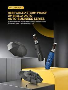 1pc Folding Umbrella - UPF50+ Sun Protection & Rainproof, Wind-Resistant Reinforced Ribs, One-Touch Automatic Open/Close, Portable Design; Suitable For Business, Outdoor Travel, Commuting, Beach And Camping; Unisex, Protection For Hot Weather, Large Wind-Resistant Canopy, Durable And Sturdy; Perfect For Summer Vacation And Back To School Season - Multicolor - View 9