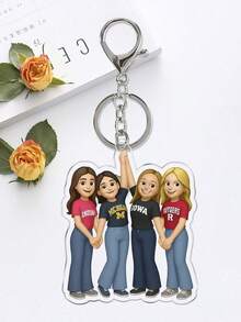 1pc Customized Photo Acrylic Keychain, Double-Sided Personalized Unique Shape, With Glitter Decoration, Colorful Accessories, Suitable For Family, Friends, Pets, Personalized Gift - Acrylic Keychain 6cm - View 10