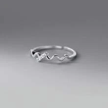 1pc Minimalist Fashion Cubic Zirconia S925 Sterling Silver Open Wave Ring, Micro-Inlaid, Suitable For Women's Daily Wear - XY-1198 - View 3