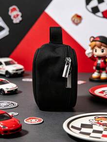 Disney 1pc Cute Cartoon Mickey Mouse Large Capacity Pencil Case, Multi-Function Student Stationery Storage Organizer Bag With Handle - Multicolor - View 5
