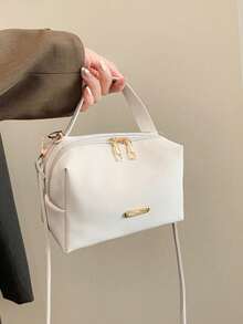 1pc Solid Color Square Bag, Casual Minimalist And Fashionable, Suitable For Daily Outings And Travel, Can Easily Accommodate Daily Essentials. Multi-Functional Item, Suitable For Various Styles And Occasions. - Multicolor - View 6