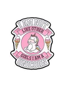 Cute Unicorn Enamel Pins, Cartoon Pink Unicorn Quote Brooch, Decorative Lapel Pin For Backpack Jacket - Multicolor - View 11