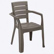 Set de 6 Sillas Plásticas Marrón Claro 60.2x57x80.6 cm |   Sillas Aparencia de Madera Resistentes y Confortables |   Sillas Apilables para Interior y Exterior |   Ideales para Comedor Patio Jardín Terraza Alberca y Playa |   Fácil de Limpiar - Marrón - Ver 2