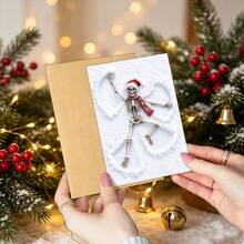 1pc Funny Christmas Skeleton Greeting Card With Envelope, Unique Winter Holiday Wishes Card For Friends, Family & Colleague, Festive Christmas Card, Xmas Gift, Perfect For Christmas Celebration - A - View 5