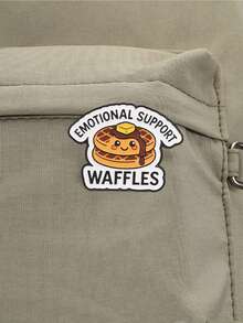 2pcs Cute "EmotionalSupport" Food Enamel Pin, Cartoon Waffle Pancake Badge, Fashion Clothes Bags Accessory, Gift For Dessert Lovers - Multicolor - View 8