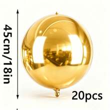 20/10/5/2pcs Silver Inflatable Mirror Reflective 4D Aluminum Foil Balloon Set - Reusable Disco Balloons Suitable For Birthday Party Decor, Holidays, Weddings And Various Events - Multicolor - View 15