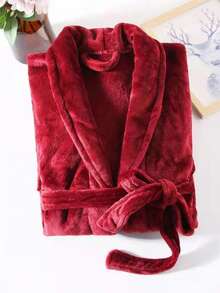 Women's Long Flannel Robe, Soft Home Wear, Suitable For Spring, Summer, Autumn, Winter - White - View 7