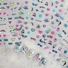 Japanese Cartoon Self-Adhesive Nail Stickers, 12pcs Cute Cat & Rabbit Nail Art Decals - One Size - View 3