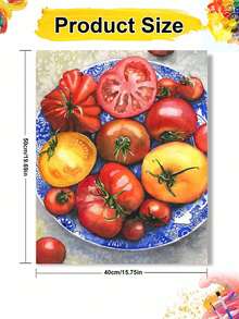 DIY Digital Oil Painting Kit - Tomato Theme, Beginner Canvas Art Handmade Painting Craft, Home Decor For Living Room, Bedroom, Holiday Gift, Includes Painting Tools. - Sets - View 10