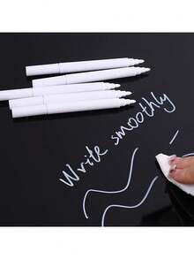 White Liquid Chalk Marker, Quick Dry And Easy To Erase, Suitable For Blackboard, Glass, Window, For Ages 14+, Office Stationery - Multicolor - View 5