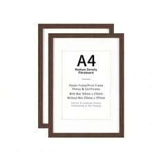 Mosearon 1 Set 30x40cm Photo Frame, 12x16in Certificate Frame, A4 Poster Frame Without Mat, Acrylic Transparent Panel, Suitable For Living Room, Bedroom, Gallery Wall Decor, Brown Frame For Picture Display Only - Brown - View 14