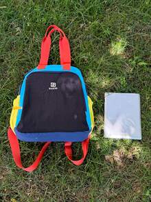 Colorblock Patchwork Decor Multi-Pocket Large Capacity Zipper Closure Casual Outdoor Style Backpack Suitable For Students Daily School Short Trips Travel Outings Versatile Handbag Casual Travel School Bag - Black - View 11