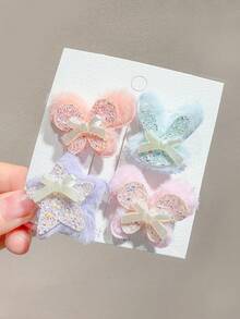 6/12Pcs Sweet Plush Hair Clips, Sparkling Heart Star Rabbit Butterfly Hair Clips, Cute Bow Decor Children Hair Clips, Sweet Dopamine Style Girls Hair Accessories, Suitable For Daily/Outing/Party Use. - Multicolor - View 10