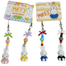 MIFFY 1pc Cute Cartoon Rabbit Plush Beaded Keychain, Colorful Beads & Bow Decor Keyring, Japanese Style Cute Phone Strap Pendant, Backpack & Handbag Charm, Adorable Birthday Gift For Girls & Teens, Suitable For Birthday, Easter, Holiday Party Gifts - Multicolor - View 1