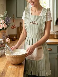 1 buah Celemek Berumbai yang Dipersonalisasi, Celemek Dapur Bergaris yang Dapat Diatur (Dengan Kantong), Celemek Memanggang yang Disesuaikan, Celemek Memasak Gaya Pedesaan, Aksesoris Dapur Rumah Pertanian, Celemek Wanita Vintage, Celemek Nama yang Disesuaikan, Celemek Memanggang yang Lucu, Set Bunga Pedesaan, Celemek Memasak Rumahan, Celemek Pinggang yang Dapat Diatur, Celemek Barista, Hadiah Dapur Gaya Buatan Tangan - MultiWarna - View 3