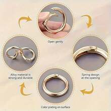 10/20/30 piezas Anillos de hebilla de resorte plano, anillos de metal para llaves, anillos de hebilla redondos, adecuados para llaveros, bolsas, carteras - Reemplazo de ganchos para llaveros, anillos para llaves DIY hechos a mano - 20 mm - Ver 5
