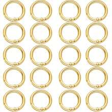 10/20/30 piezas Anillos de hebilla de resorte plano, anillos de metal para llaves, anillos de hebilla redondos, adecuados para llaveros, bolsas, carteras - Reemplazo de ganchos para llaveros, anillos para llaves DIY hechos a mano - 20 mm - Ver 23