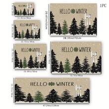 1pc Christmas Series Winter Forest Silhouette Pattern Printed Coffee Bar Mat, Drainage Mat, Coffee Machine Soft Bottom Diatomaceous Earth Drainage Mat, Soft Rubber Drainage Mat, Super Absorbent Wear-Resistant Dish Drying Mat, For Countertop Restaurant Kitchen Table Mat, Patio Dining Table Decor, Home Kitchen Supplies, Countertop Decor Mat - Multicolor - View 13