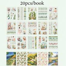 20pcs, All-Season Landscape & Character Sticker Book, Vibrant Colors & Exquisite Illustrations, Multi-Functional Scrapbook Stickers For Decoration, Art Journal, Card Making, Handmade Arts & Crafts DIY Stickers, Holiday Gift - Sticker Book - View 14