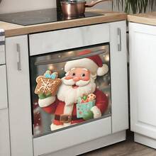 1pc Christmas Sticker Set, Removable Waterproof PVC Decals, Suitable For Cabinet Decoration, - A - View 6