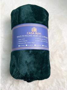 Solid Color Flannel Blanket 100% Polyester High Grammage High Density For Extra Comfort And Warmth - Dark Green - View 3