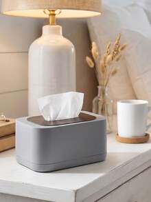 1pc Square Tissue Box Cover, Multifunctional Tissue Box Lid, Spring-Loaded Wooden Lid Tissue Box, Premium Napkin Holder, Desktop Coffee Table Remote Control Storage Box - Multicolor - View 3