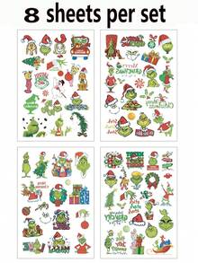 The Grinch The Green Monster Christmas Stickers For Luggage, Laptop, Skateboard, Waterproof Decorative Decals, Christmas Decoration, Perfect For Parties And Birthdays, Ideal For Holiday Decor And Photo Props - A - View 8