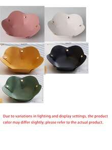 1Pc Multi-Color Solid Leather Trinket Tray, Minimalist Modern Style Flower Shaped Storage Tray, Multi-Purpose Desktop Organizer For Home Bedroom & Vanity Daily Storage,Shower Curtain For Bathroom,Shower Curtains - Multicolor - View 12