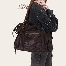 STEPHIECATHY حقيبة كتف نسائية عصرية بطراز ريترو كاجوال كول، مصنوعة من جلد PU ناعم مغسول، مزودة بسحاب إغلاق وجيوب سحابية، بتصميم نسيجي زخرفي، سعة كبيرة تناسب لابتوب 13 بوصة، حزام كتف قابل للتعديل، حقيبة كتف متعددة الاستخدامات للنساء للجامعة والسفر والحياة اليومية، بطراز Y2K وبوهيمي، حقيبة نسائية موضة 2000، حقيبة نسائية كبيرة جديدة، حقيبة تسوق نسائية جديدة، هدية نسائية - قهوة بني - مشاهدة 2