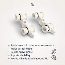 Kit Porta De Correr Até 80cm Natural Trilho 1,6mt Bipartido - A - Visão 7