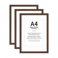 Mosearon 1 Set 30x40cm Photo Frame, 12x16in Certificate Frame, A4 Poster Frame Without Mat, Acrylic Transparent Panel, Suitable For Living Room, Bedroom, Gallery Wall Decor, Brown Frame For Picture Display Only - Brown - View 11
