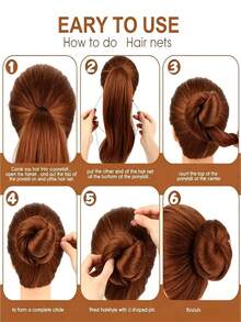 Brown Elastic Hair Net, Invisible Hair Net Headscarf, Suitable For Women, Ideal For Catering Service, Ballet Troupe, Sleep, Flight Attendants, Nurses, Fine Professional Hair Bun Net - Brown - View 5