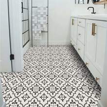 10 buah Stiker Ubin Lantai Perekat Diri, Stiker Dinding yang Dapat Dilepas, Tahan Air, Pelindung Percikan Air untuk Kamar Mandi, Dapur, Ruang Tamu, Dekorasi Rumah, Stiker Mural DIY, Dekorasi Ruangan - 20*20 - View 4
