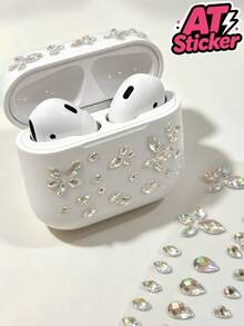 1pc Rhinestone Gem Decor Sticker, Transparent PET Base Self-Adhesive Rhinestone Sticker, Iridescent AB Color Faceted Faux Rhinestone Design, Water Drop And Marquise Shape Multi-Specification Rhinestone Decor, Can Be Combined And Assembled Into Butterfly Pattern, 3D Glossy Texture, Self-Adhesive Backing, Easy To Apply, No Residue After Removal, Lightweight And Thin, Suitable For Curved Surfaces, Elegant And Exquisite Decor Sticker, Suitable For Instant Cameras And Various Smooth Hard Objects For Appearance Beautification And Personalized Appearance Modification - Decorative Stickers - View 4