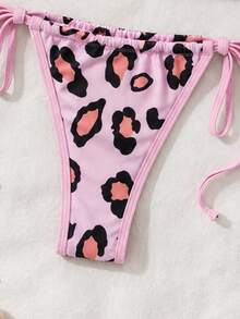 Women's Leopard Print Camisole Bikini Set, Includes Sarong, High Elasticity Swimwear, Beach Vacation Party Swimsuit - Multicolor - View 6