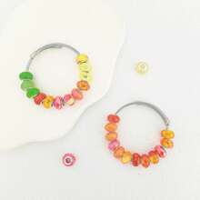 31/51/101 Pieces European-Style Large-Hole Beads-Mixed-Color, Assorted-Style Spacer Beads-Suitable For DIY Beaded Keychains, Necklaces, And Bracelets. - Orange Yellow Green - View 5