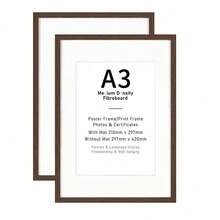 Mosearon 1 Set 30x40cm Photo Frame, 12x16in Certificate Frame, A4 Poster Frame Without Mat, Acrylic Transparent Panel, Suitable For Living Room, Bedroom, Gallery Wall Decor, Brown Frame For Picture Display Only - Brown - View 16