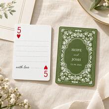 1pc Personalized Custom Name Date Wedding Poker Cards, Vintage Black Floral Back Playing Cards, Wedding Favor Gift For Couples, Party Game Home Decor - Multicolor - View 10
