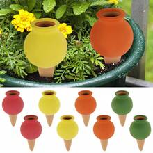8pcs Clay Watering Spikes - Automatic Watering System For Holiday Plant Care | Suitable For Indoor/Outdoor Garden And Office Use | Decorative And Practical - Multicolor - View 4