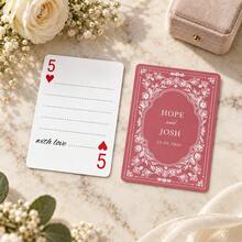 1pc Personalized Custom Name Date Wedding Poker Cards, Vintage Black Floral Back Playing Cards, Wedding Favor Gift For Couples, Party Game Home Decor - Multicolor - View 26