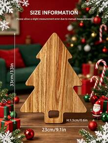 1PC Cutting Board, Cheese Board, Chopping Board, Kitchen Accessories, Kitchen Decor, Wooden Board, Wooden Cutting Board, Christmas Tableware, Christmas Table Decor, Christmas Decorations, Charcuterie Board, Tableware, Cheese Platter, Autumn Home Decor, Kitchen Utensils, Wooden Kitchen Accessories, Christmas Tree Shaped Design, Festive Atmosphere, Suitable For Cutting Various Meats, Vegetables, Fruits, Cheeses, Suitable For Home Purchase And Use, Suitable For Christmas And Other Holidays - View 9