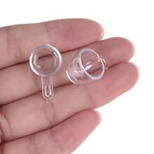 Juego de 17 piezas de utensilios de cocina miniatura transparentes, vasos, platos y vajilla, miniaturas para juegos de simulación, juguetes para casas de muñecas, para niños pequeños, juego de simulación de cocina. - BLANCO - Ver 5
