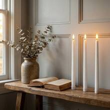 Flameless Flickering Taper Candles With Remote Control Timer, Battery Operated (Batteries Not Included), Long-Lasting, Perfect For Party And Creative Craft Decoration, Suitable For Party, Wedding, Holiday And Home Decor - Multicolor - View 4